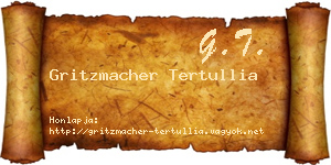 Gritzmacher Tertullia névjegykártya